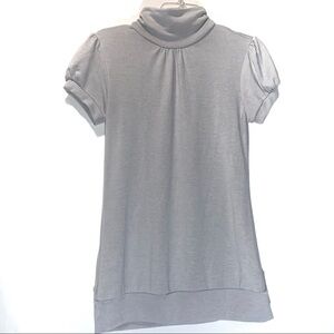 Timing Light Gray Short Sleeve Turtleneck Sweater Medium